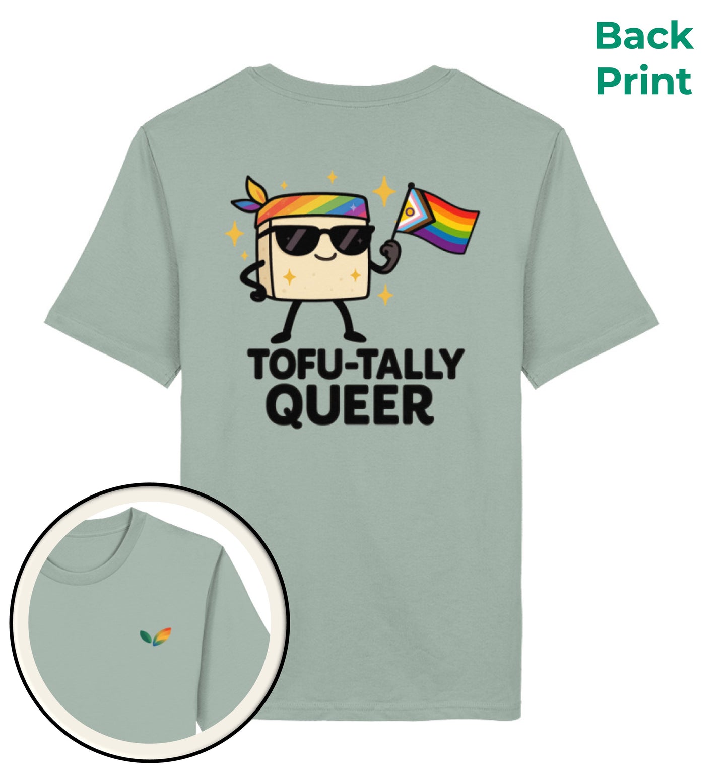 Aloe Classic T-Shirt – Tofu-tally queer with bandana - Vegayn