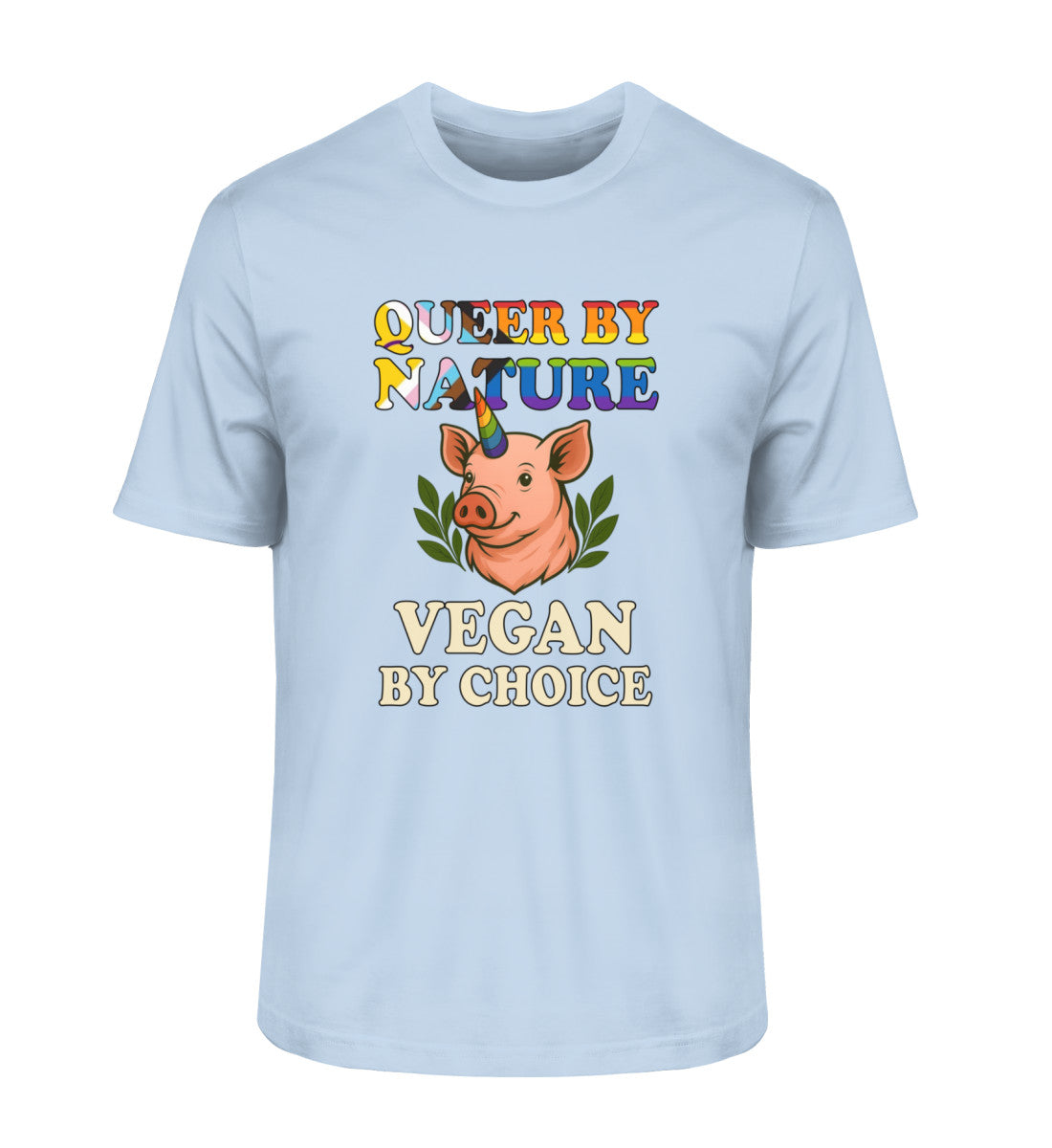 Blue Soul Classic T-Shirt Pig Unicorn – Queer by nature, Vegan by choice - Vegayn
