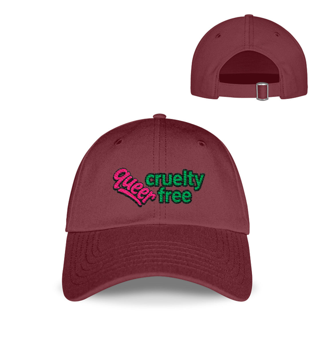 Burgundy Cap Embroidery – Queer & cruelty-free - Vegayn