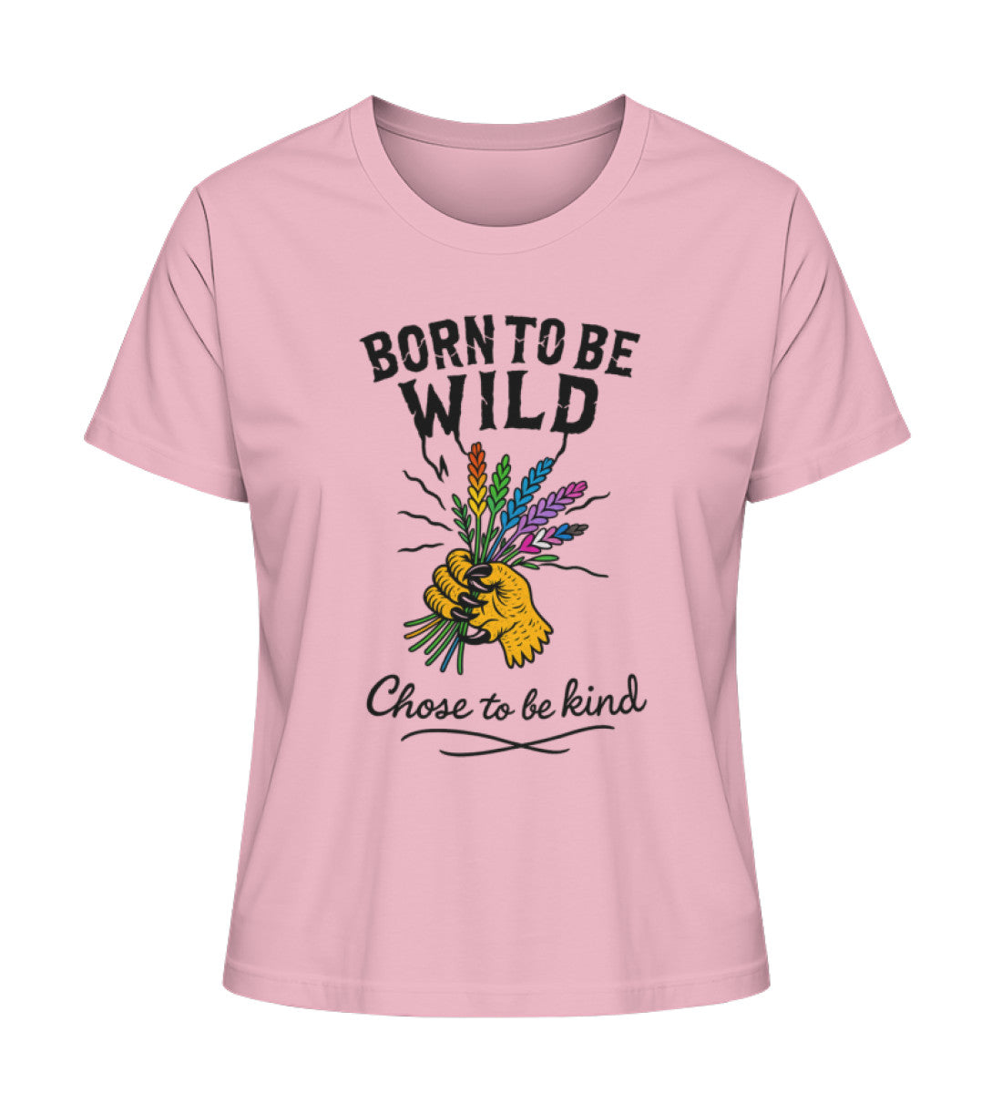 Cotton Pink Short-Fit T-Shirt – Born to be wild. Chose to be kind. - Vegayn