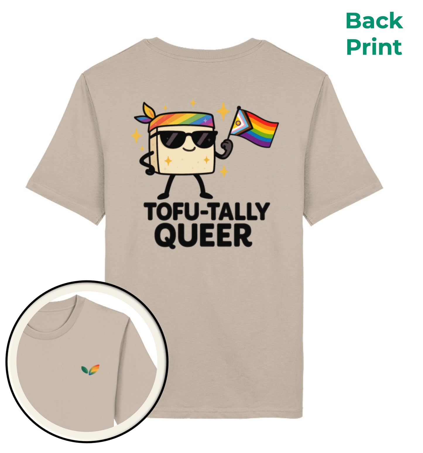 Desert Dust Classic T-Shirt – Tofu-tally queer with bandana - Vegayn