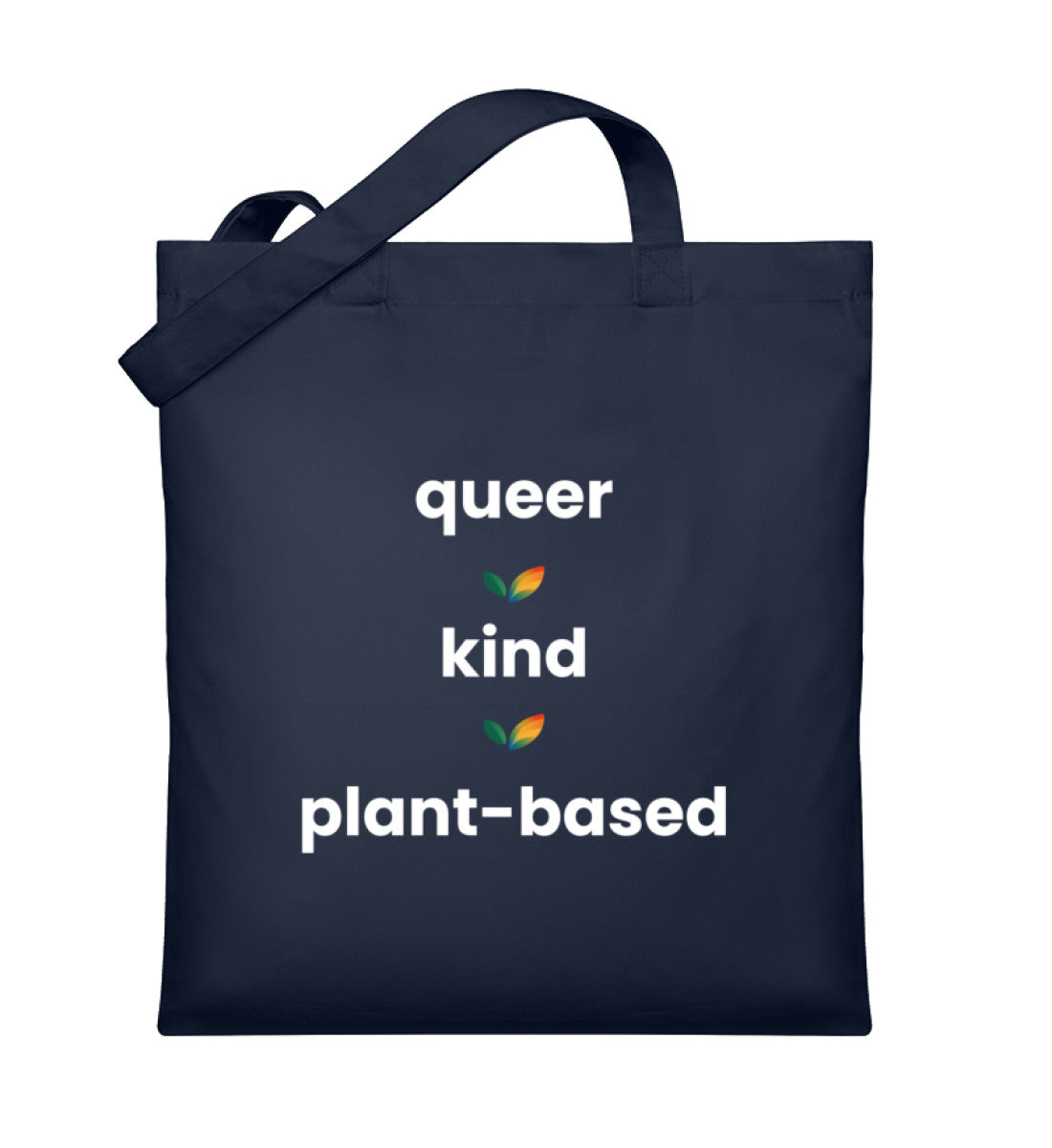 French Navy Tote Bag - queer • kind • plant-based - Vegayn