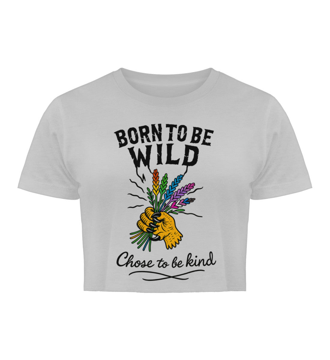 Heather Grey Cropped T-Shirt – Born to be wild. Chose to be kind. - Vegayn