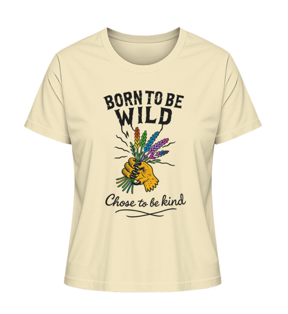 Natural Raw Short-Fit T-Shirt – Born to be wild. Chose to be kind. - Vegayn