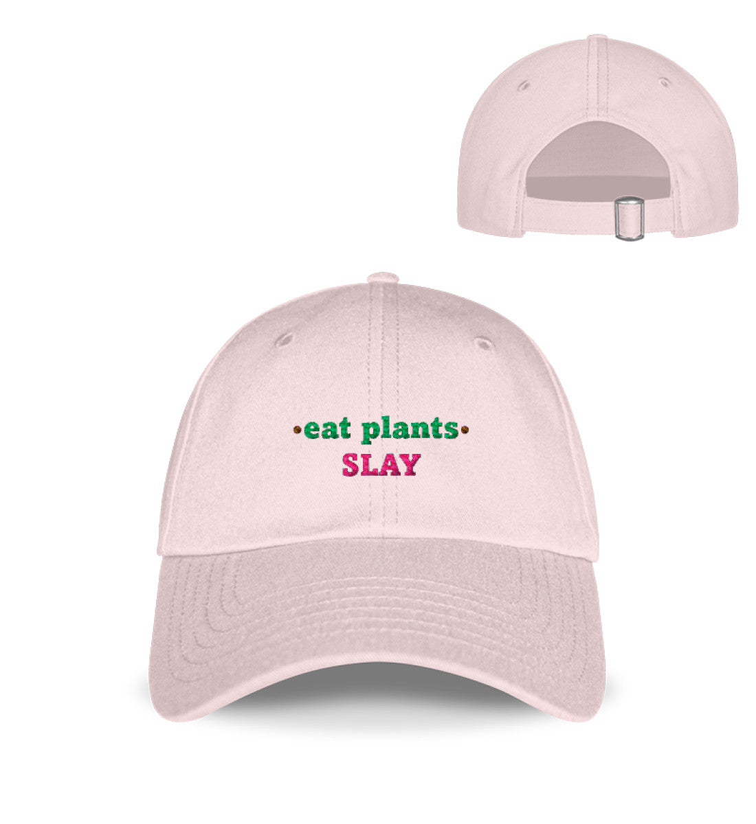 Pastel Pink Cap Embroidery – Eat plants. Slay - Vegayn