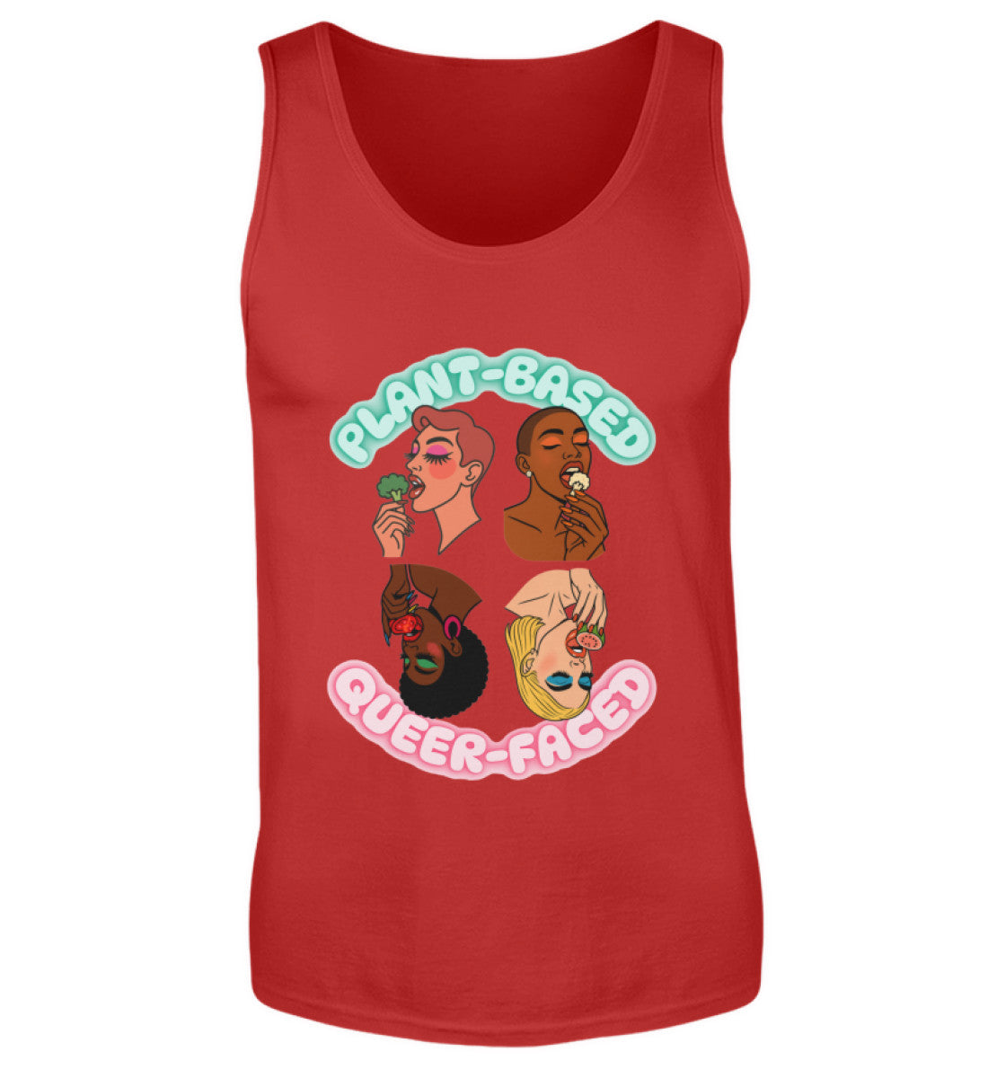 Red Tank Top – Plant-based, Queer-faced - Vegayn
