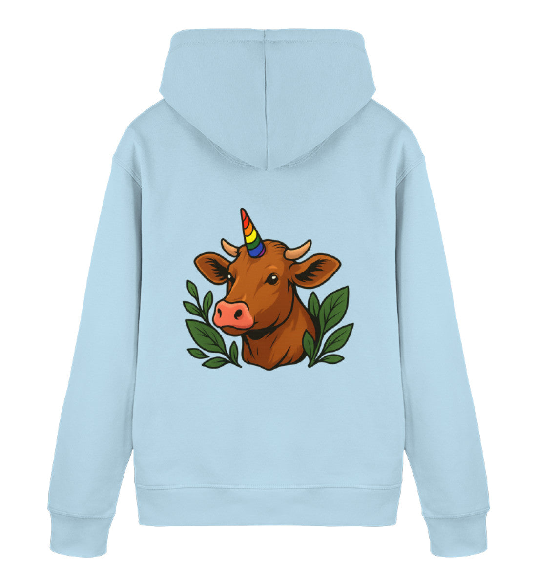 Sky Blue Hoodie – Cow Queercorn - Vegayn