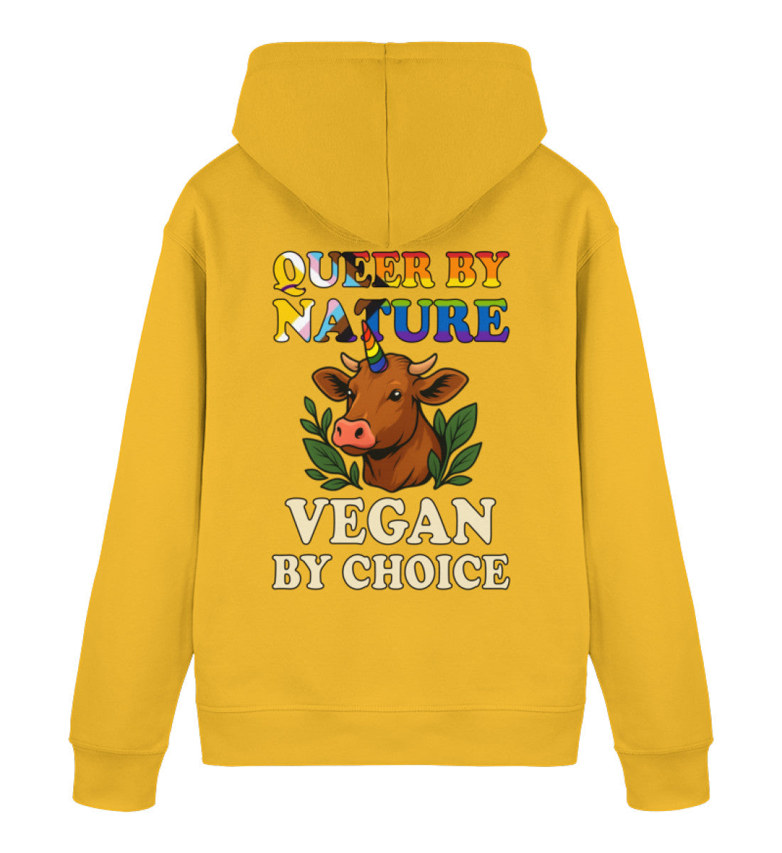 Spectra Yellow Hoodie Cow Queercorn – Queer by nature, Vegan by choice - Vegayn