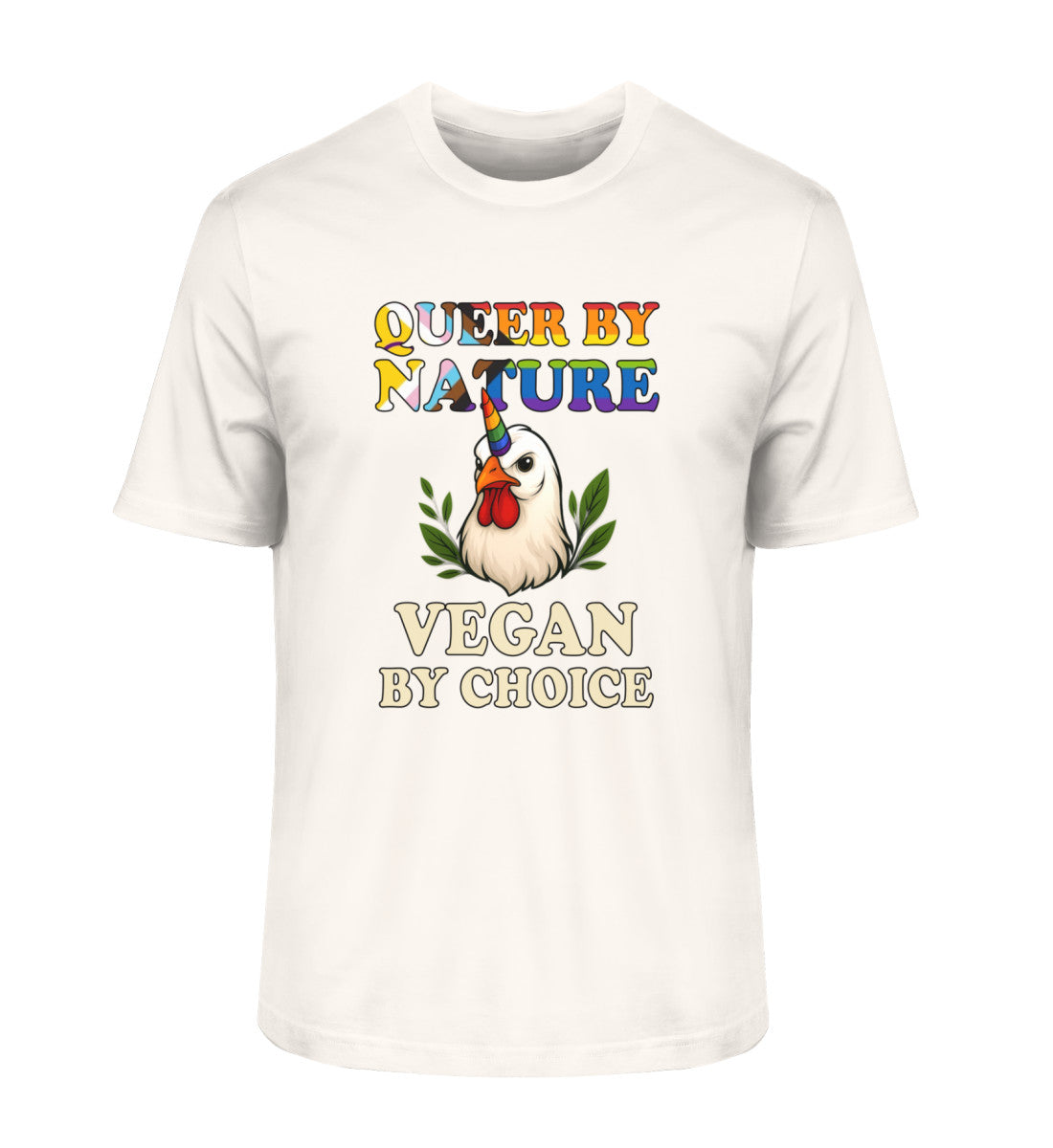 Vintage White Classic T-Shirt Chicken Unicorn – Queer by nature, Vegan by choice - Vegayn