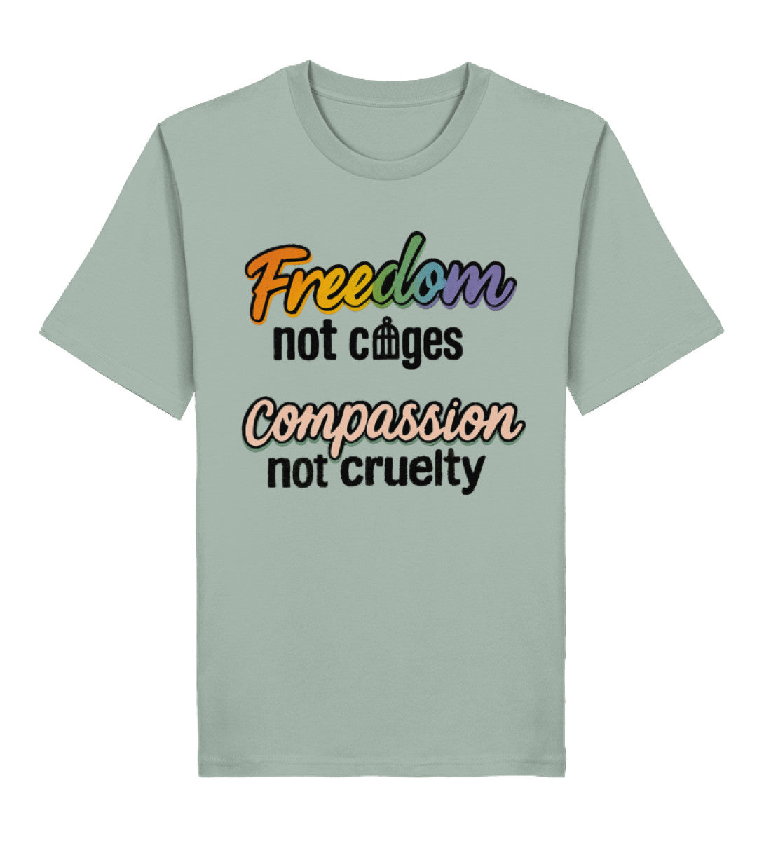 Aloe Classic T-Shirt – Freedom, not cages – Compassion, not cruelty - Vegayn