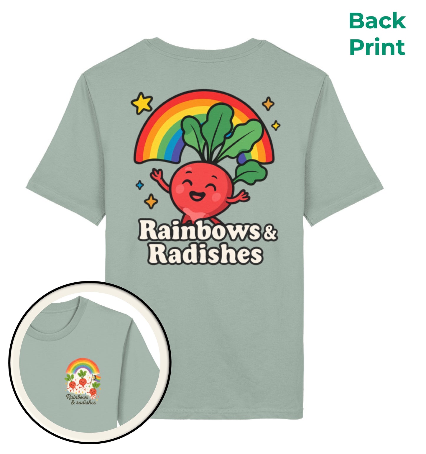 Aloe Classic_T-Shirt Rainbows Radishes - Vegayn