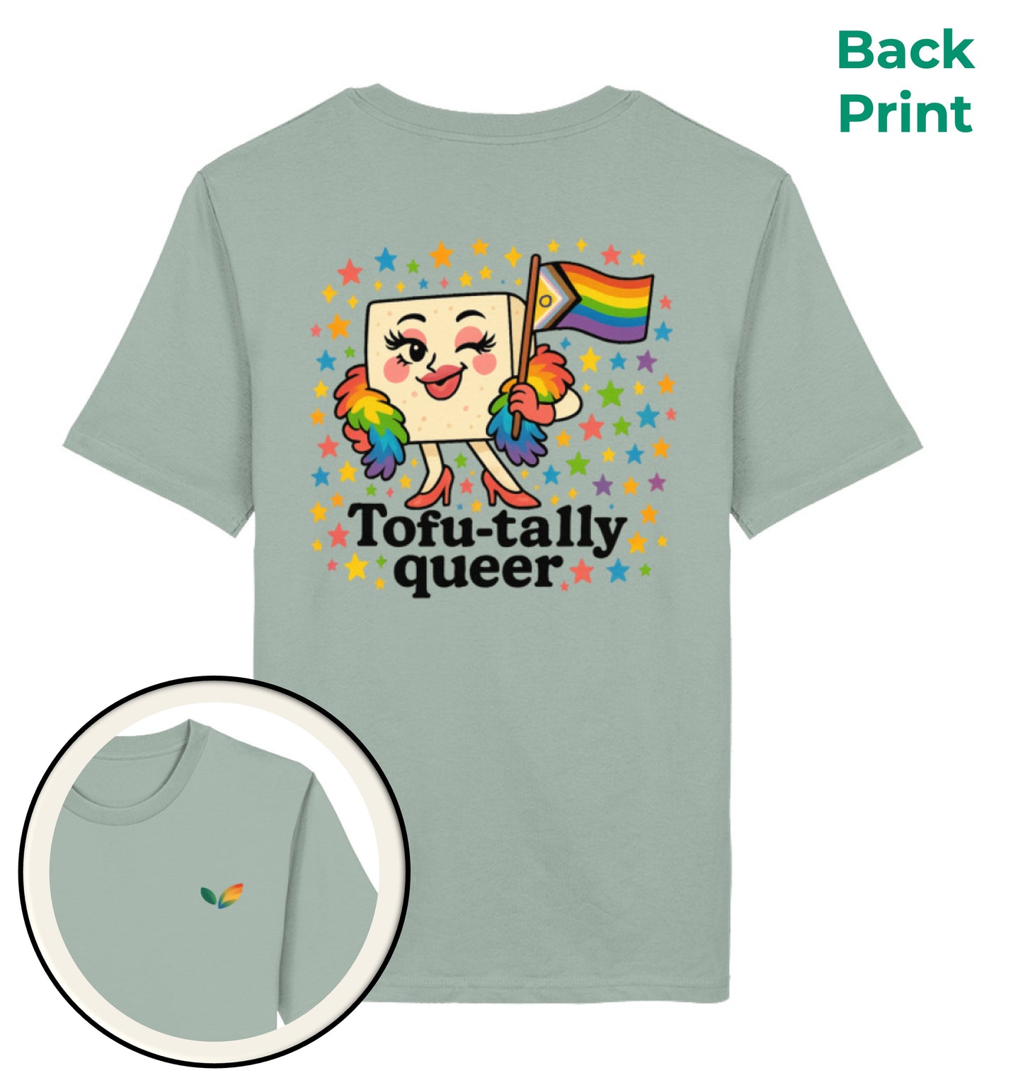 Aloe Classic T-Shirt – Tofu-tally queer with boa - Vegayn