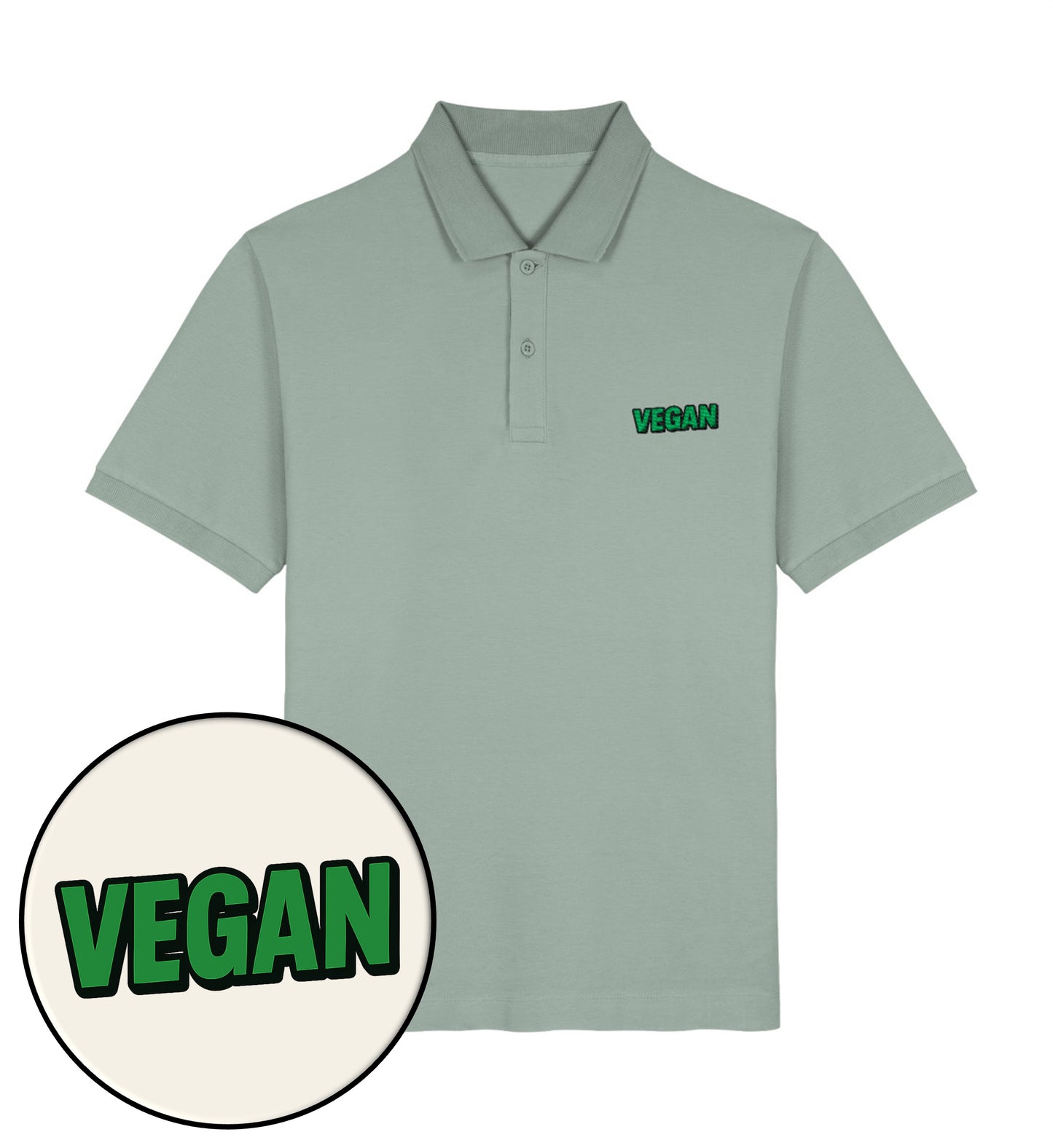 Aloe Polo Shirt Embroidery – Vegan - Vegayn