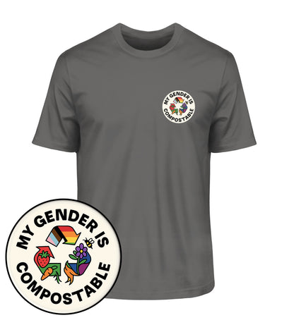 Anthracite Classic T-Shirt – My gender is compostable - Vegayn