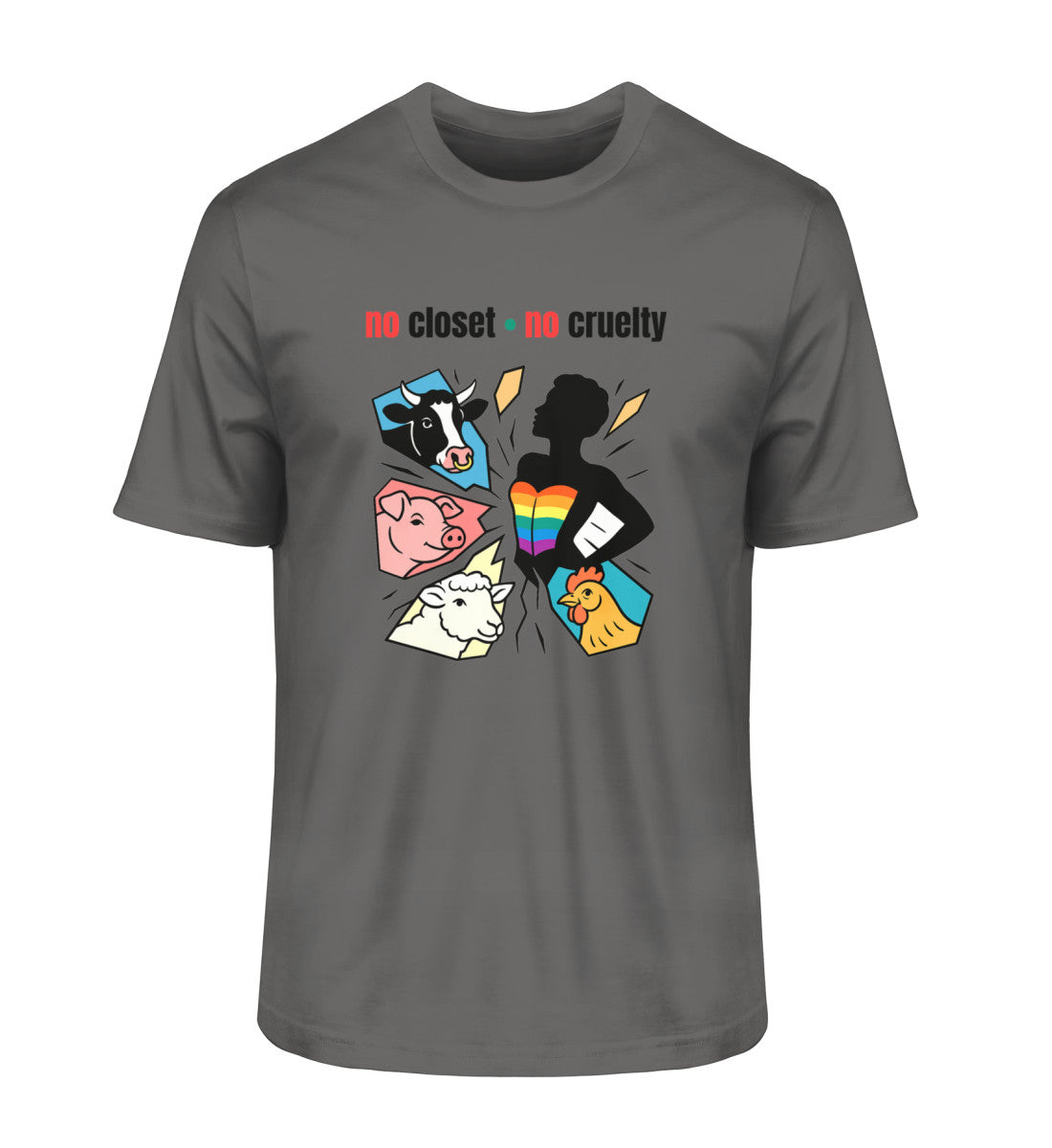 Anthracite Classic T-Shirt – no closet • no cruelty - Vegayn