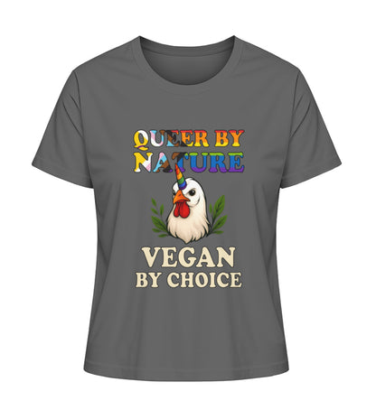Anthracite Short-Fit T-Shirt Chicken Unicorn – Queer by nature, Vegan by choice - Vegayn