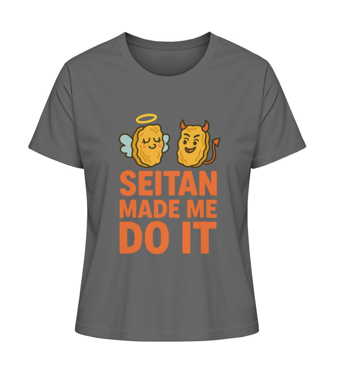 Anthracite Short-Fit T-Shirt – Seitan made me do it - Vegayn