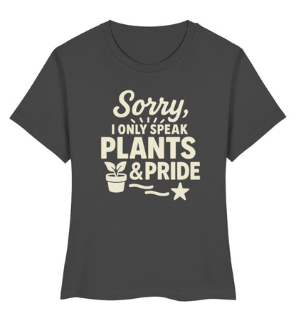 Anthracite Short-Fit T-Shirt – Sorry, I only speak Plants & Pride - Vegayn
