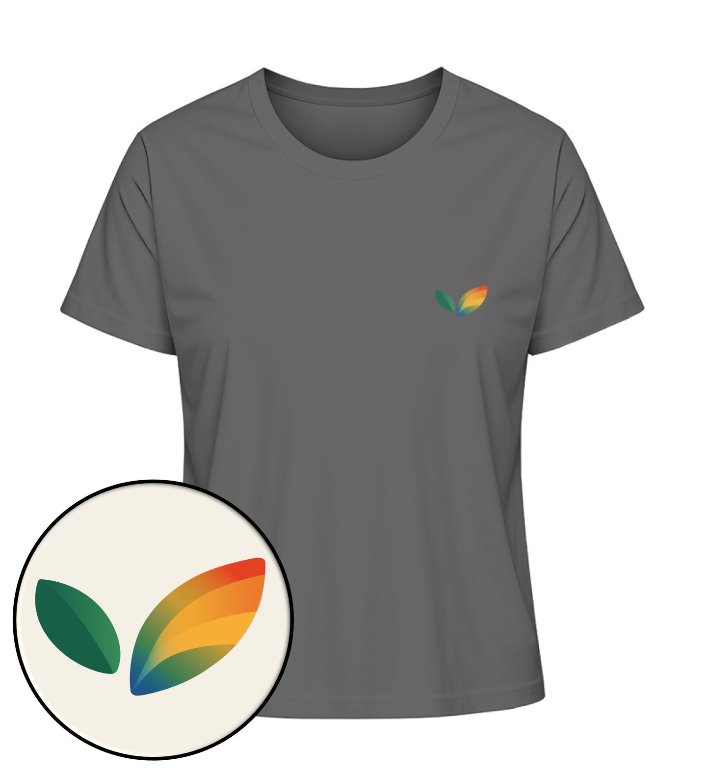 Anthracite Short-Fit T-Shirt – Vegayn Queer Little Leaf