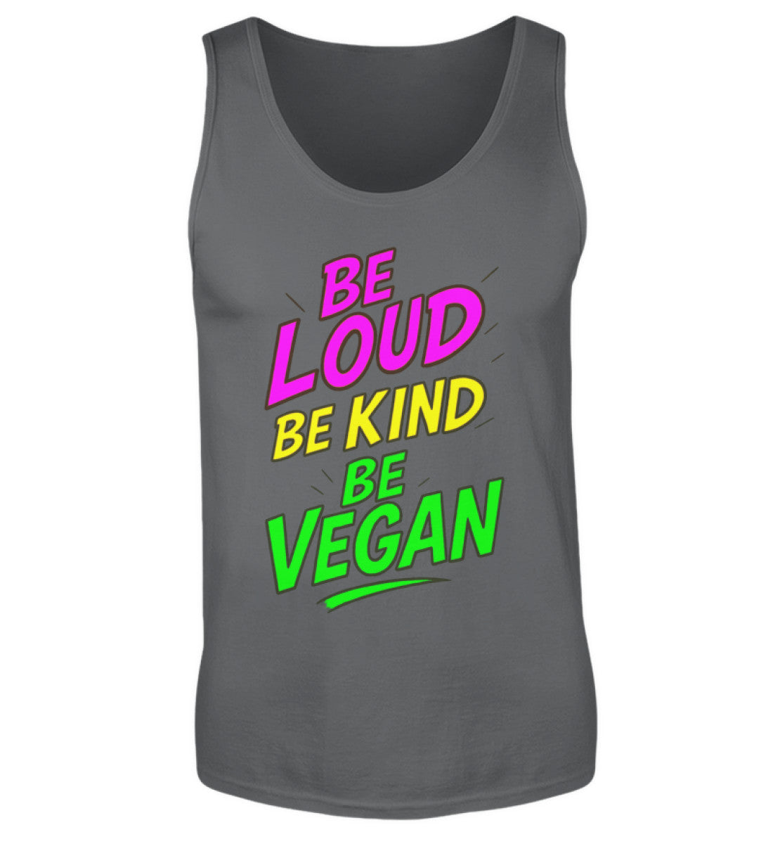 Anthracite Tank Top – Be loud, be kind, be vegan - Vegayn