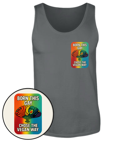 Anthracite Tank Top – Born this gay. Chose the vegan way. - Vegayn