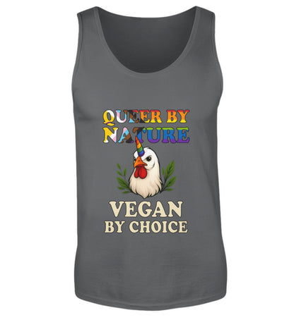 Anthracite Tank Top Chicken Unicorn – Queer by nature, Vegan by choice - Vegayn