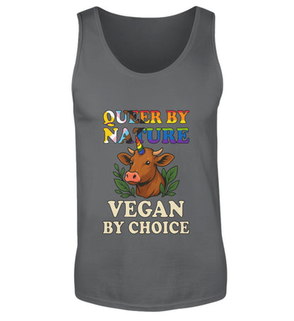 Anthracite Tank Top Cow Unicorn – Queer by nature, Vegan by choice - Vegayn