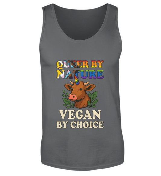 Anthracite Tank Top Cow Unicorn – Queer by nature, Vegan by choice - Vegayn