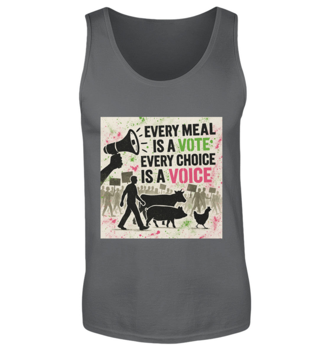 Anthracite Tank Top – Every meal is a vote. Every choice is a voice. - Vegayn