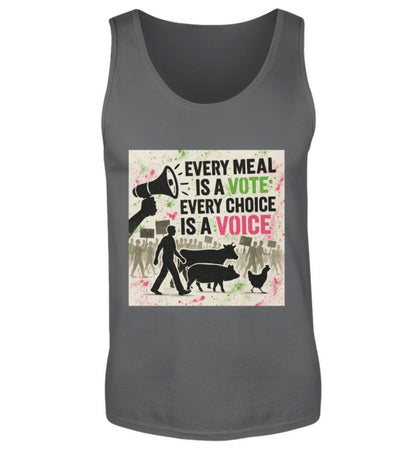 Anthracite Tank Top – Every meal is a vote. Every choice is a voice. - Vegayn