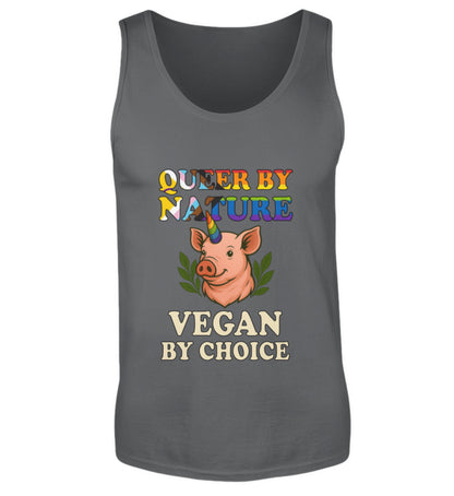 Anthracite Tank Top Pig Unicorn – Queer by nature, Vegan by choice - Vegayn