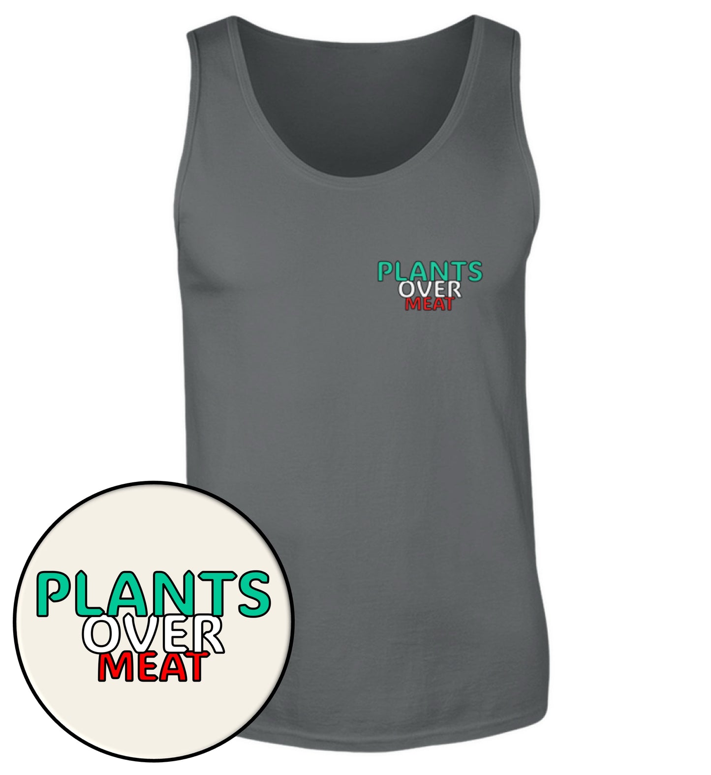 Anthracite Tank Top – Plants over meat - Vegayn