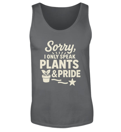 Anthracite Tank Top – Sorry, I only speak Plants & Pride - Vegayn