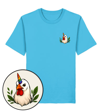Aqua Blue Classic T-Shirt– Chicken Queercorn - Vegayn