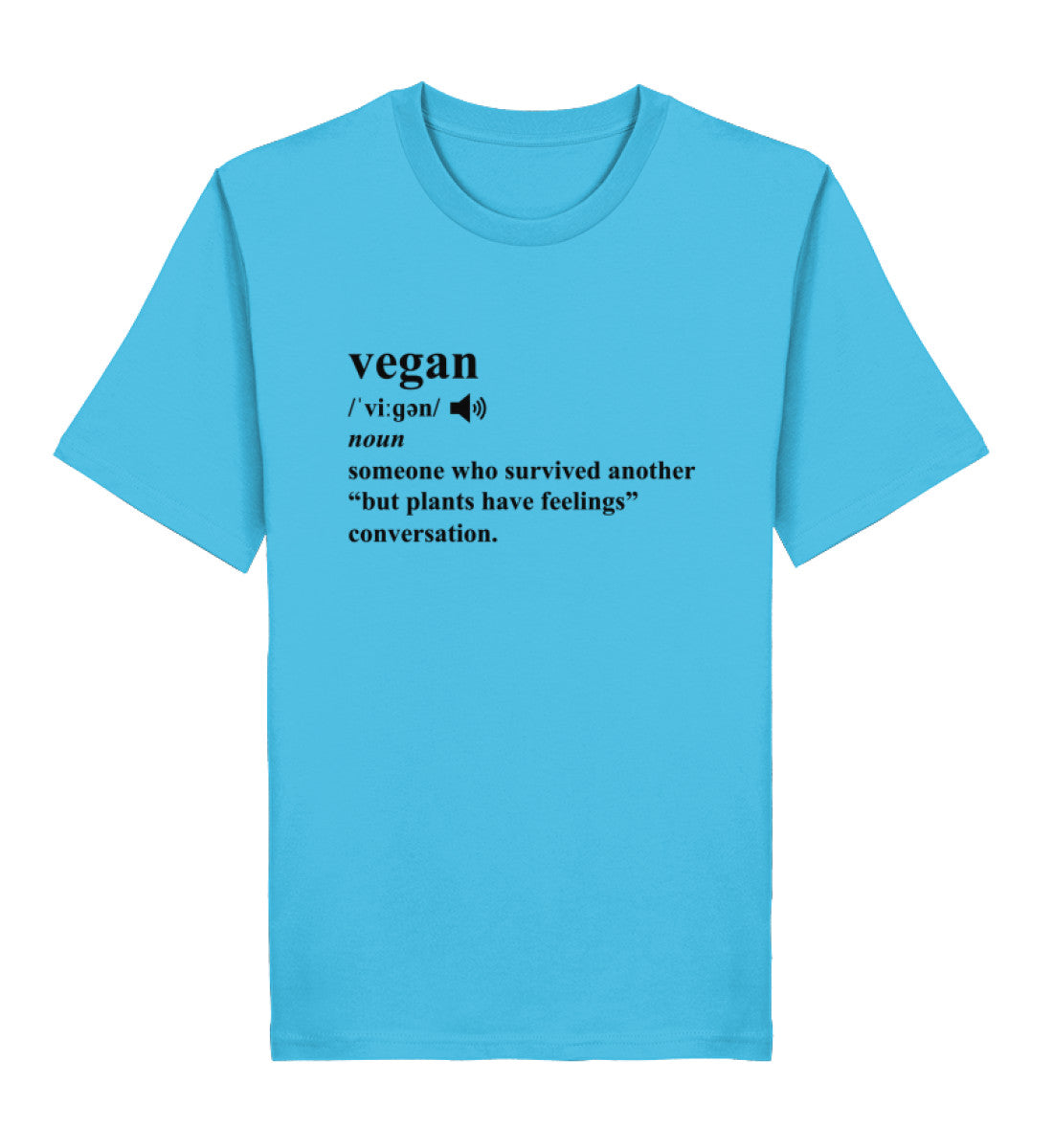 Aqua Blue Classic T-Shirt – Dictionary Vegan - Vegayn