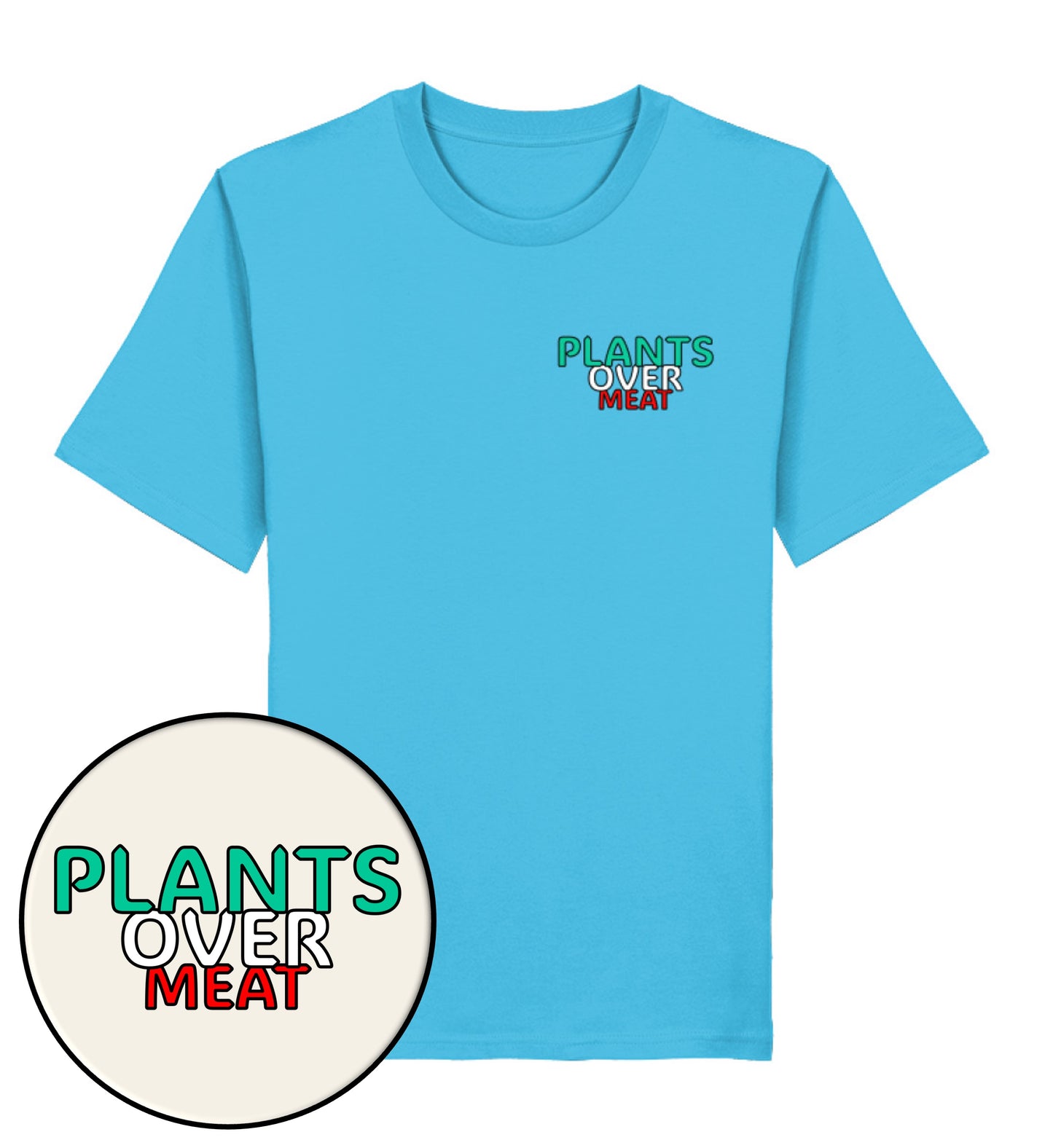 Aqua Blue Classic T-Shirt – Plants over meat - Vegayn