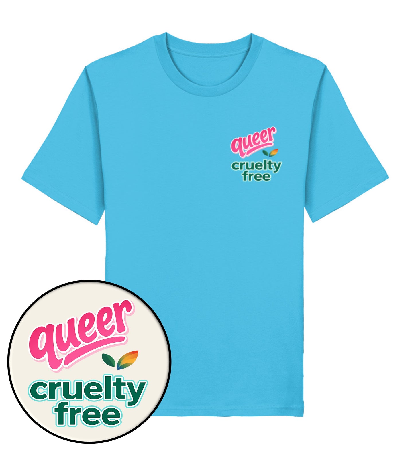 Aqua Blue Classic T-Shirt – Queer & cruelty-free - Vegayn