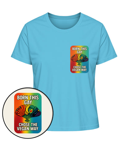 Aqua Blue Short-Fit T-Shirt – Born this gay. Chose the vegan way. - Vegayn
