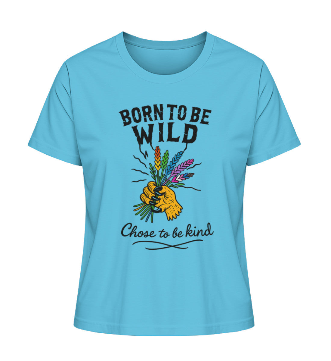 Aqua Blue Short-Fit T-Shirt – Born to be wild. Chose to be kind. - Vegayn