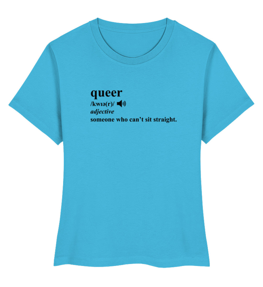 Aqua Blue Short-Fit T-Shirt – Dictionary Queer - Vegayn