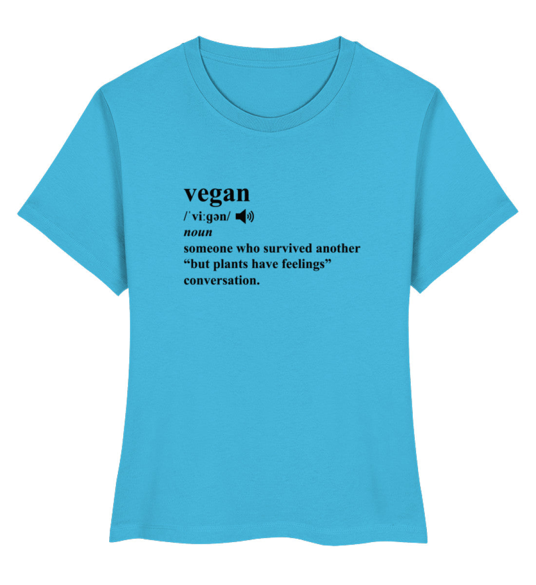 Aqua Blue Short-Fit T-Shirt – Dictionary Vegan - Vegayn