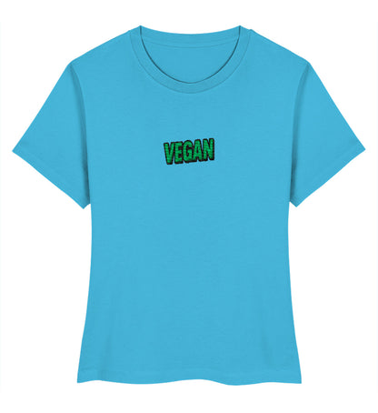Aqua Blue Short-Fit T-Shirt Embroidery – Vegan - Vegayn