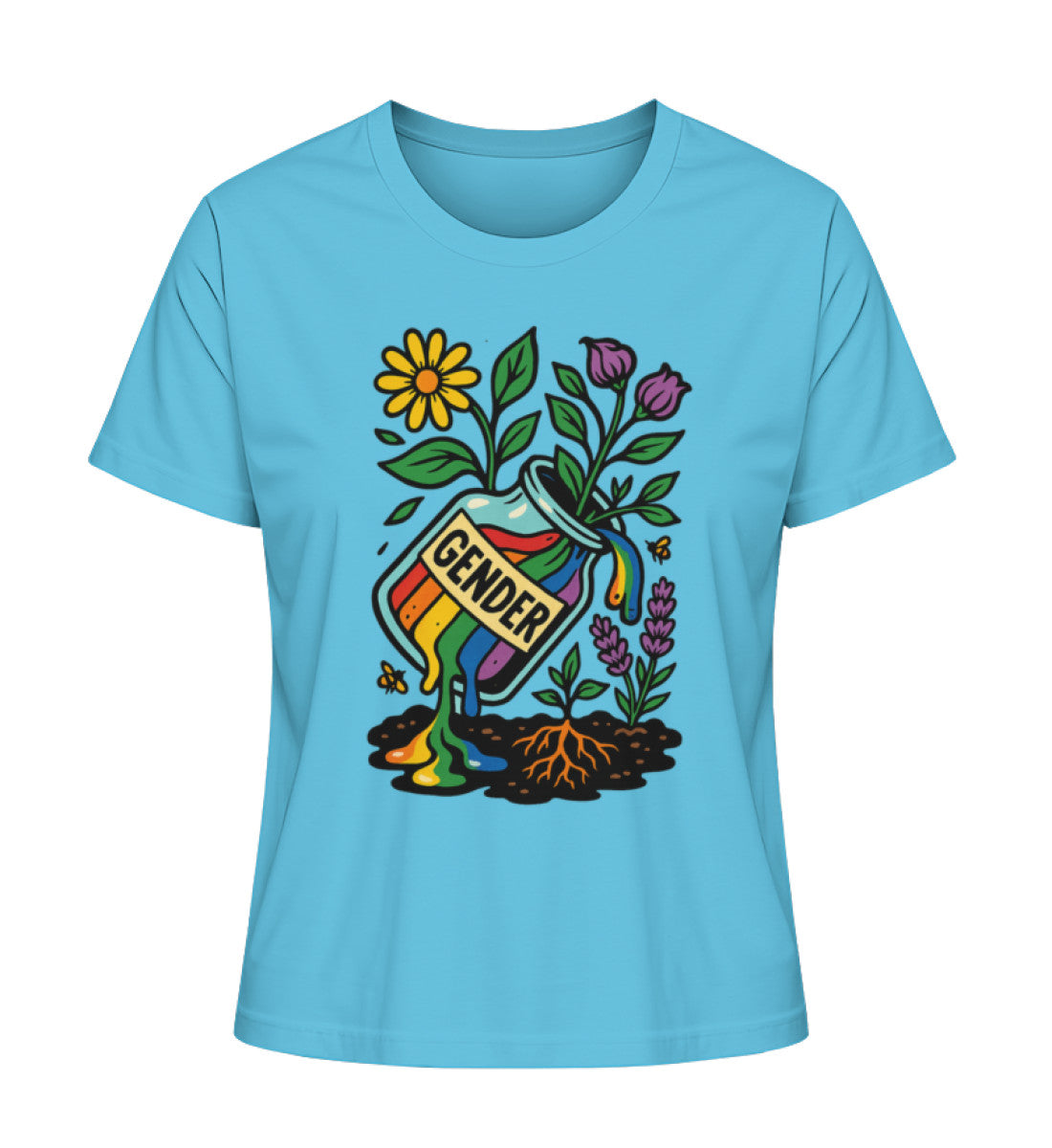 Aqua Blue Short-Fit T-Shirt – Gender - Vegayn