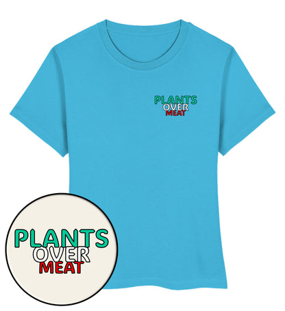 Aqua Blue Short-Fit T-Shirt – Plants over meat - Vegayn