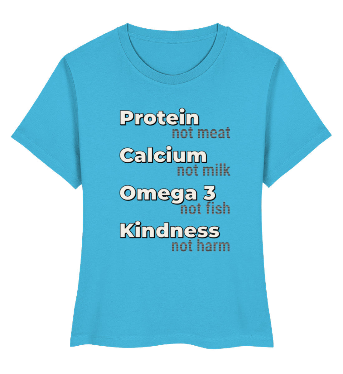 Aqua Blue Short-Fit T-Shirt – Protein, not meat... - Vegayn