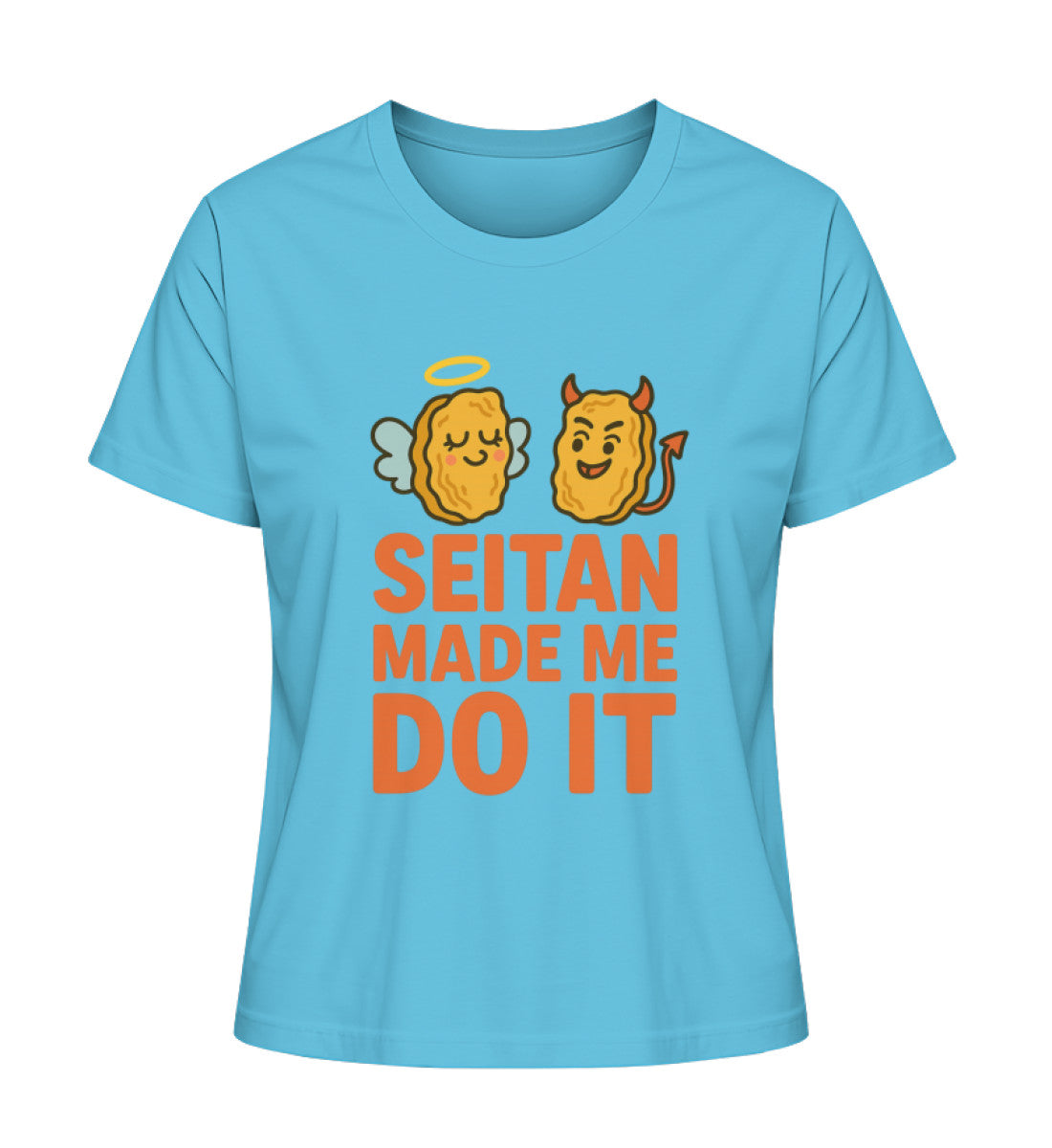 Aqua Blue Short-Fit T-Shirt – Seitan made me do it - Vegayn