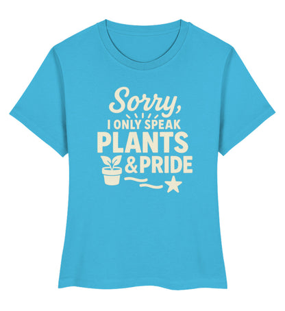 Aqua Blue Short-Fit T-Shirt – Sorry, I only speak Plants & Pride - Vegayn