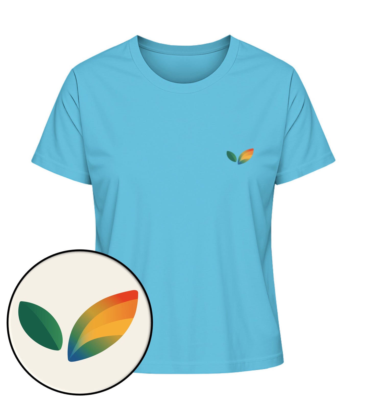Aqua Blue Short-Fit T-Shirt – Vegayn Queer Little Leaf