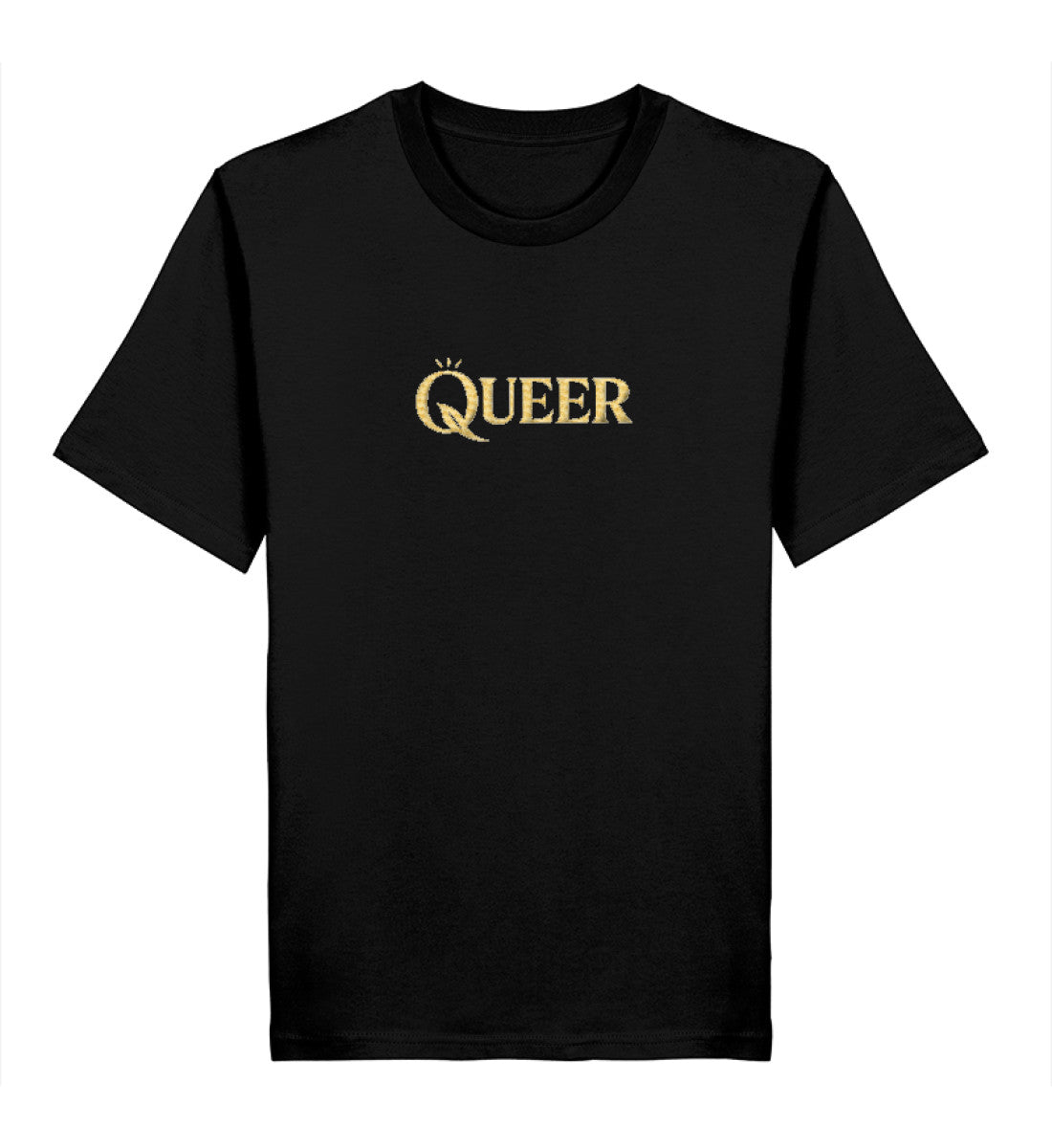 Black Classic T-Shirt Embroidery – Queer - Vegayn