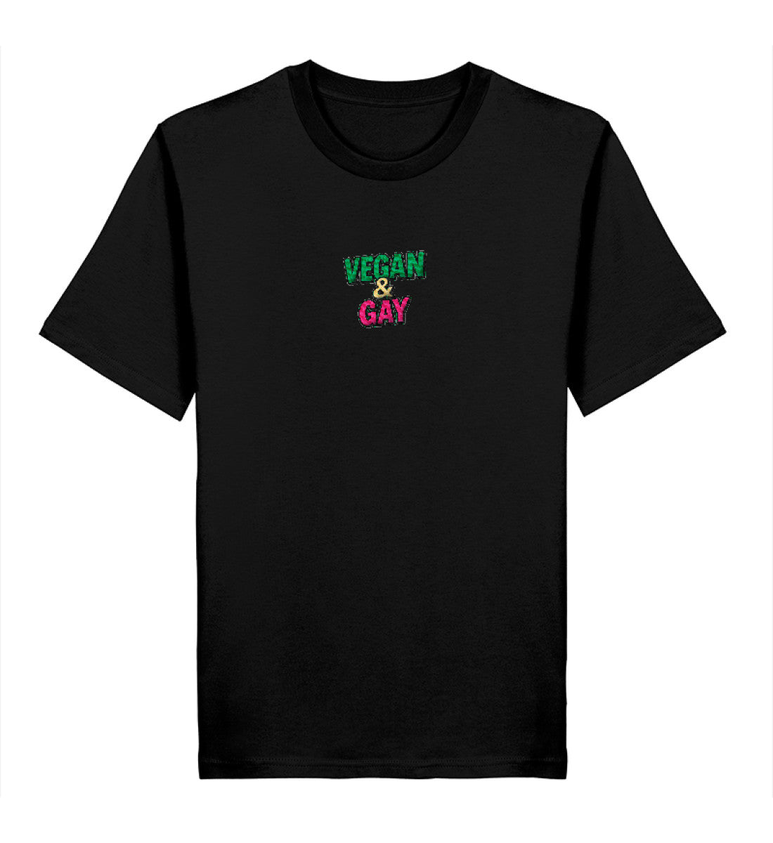 Black Classic T-Shirt Embroidery – Vegan & Gay - Vegayn